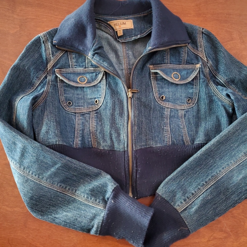 Helium crop Jean jacket medium